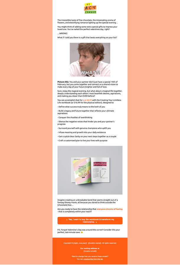 Valentines Promotion, Be Act Change